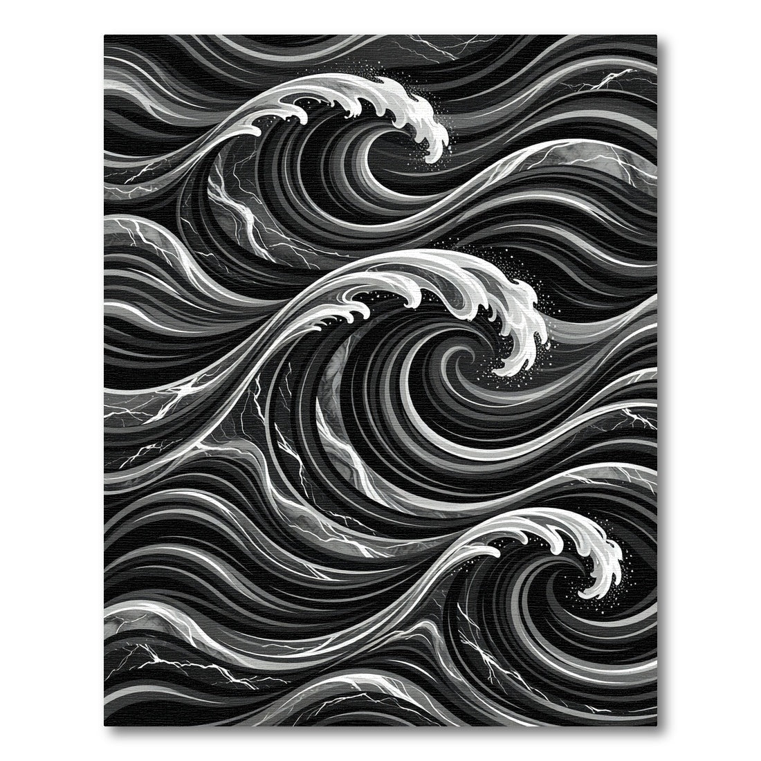 Monochromatic Deep Wave Swirl Rug