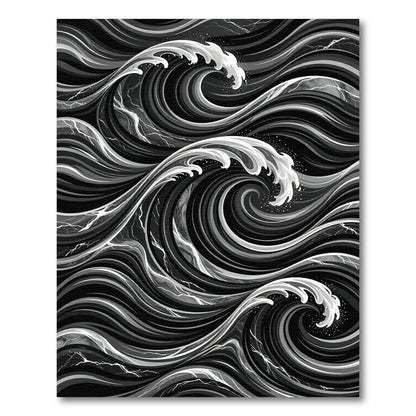 Monochromatic Deep Wave Swirl Rug