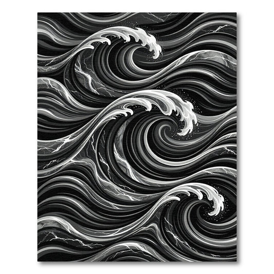 Monochromatic Deep Wave Swirl Rug