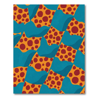 Crimson Dot Organic Wave Rug
