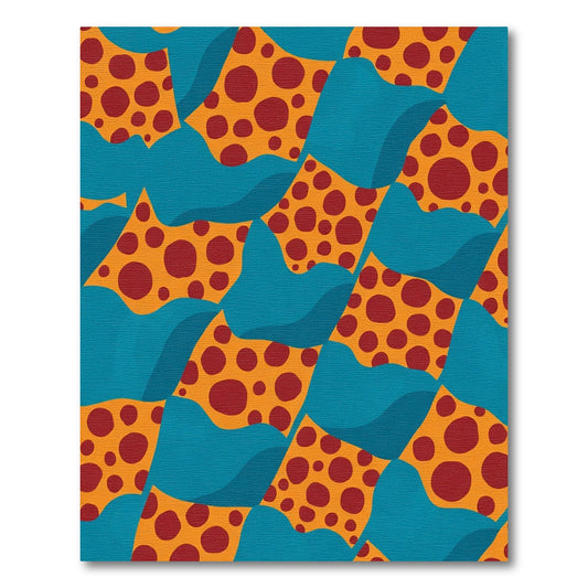 Crimson Dot Organic Wave Rug