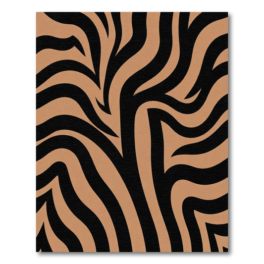 Amber Black Wavy Stripes Rug