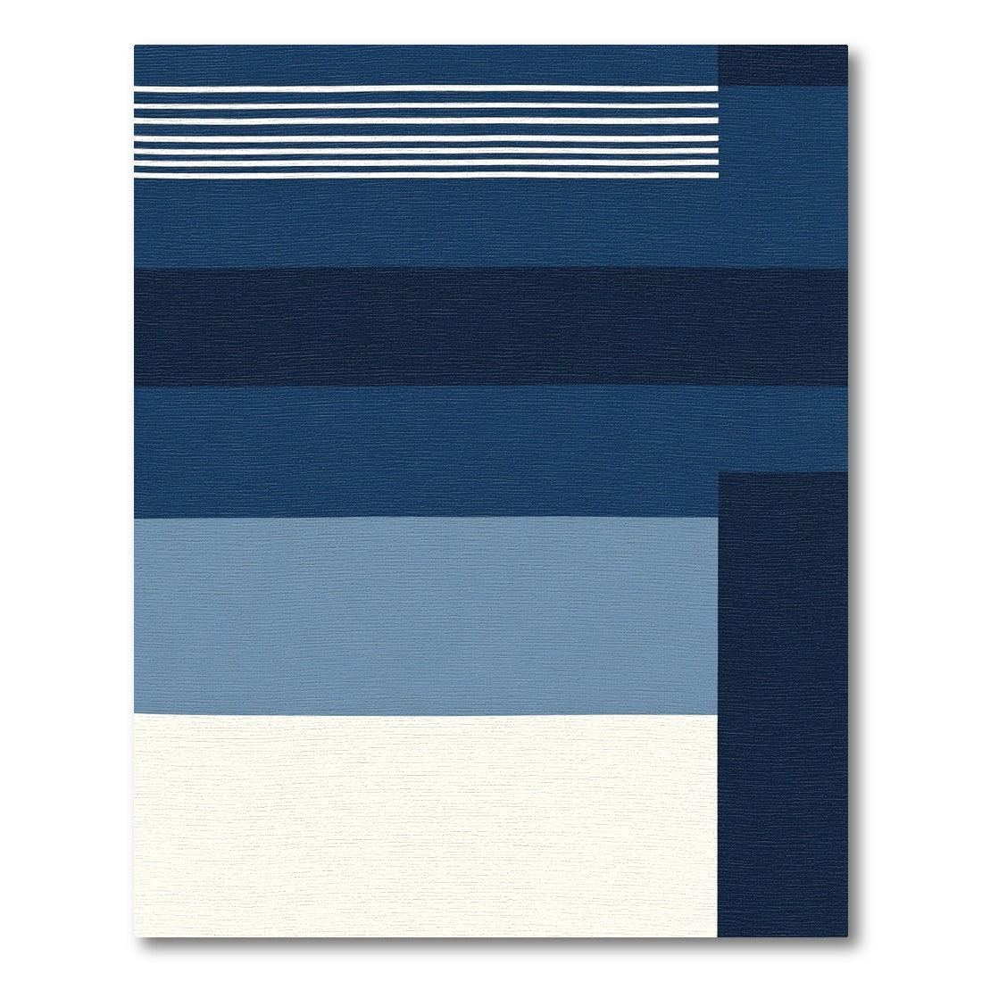 Striped Midnight Blue Geometric Rug