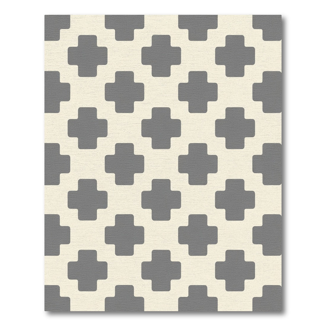 Neutral Gray Cross Lattice Rug