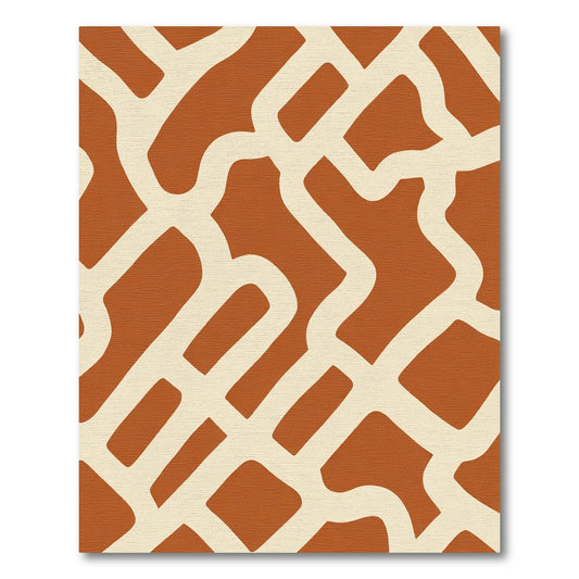 Terracotta Cream Organic Maze Rug