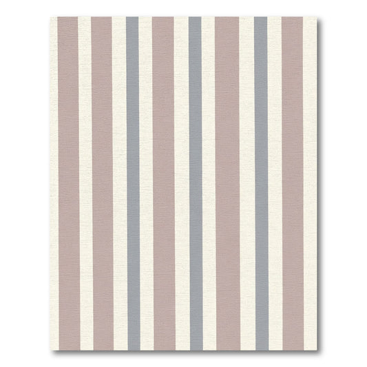 Soft Mauve Blue Cream Striped Stripes Rug