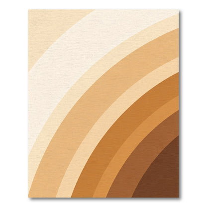 Warm Ochre Arc Segment Abstract Rug