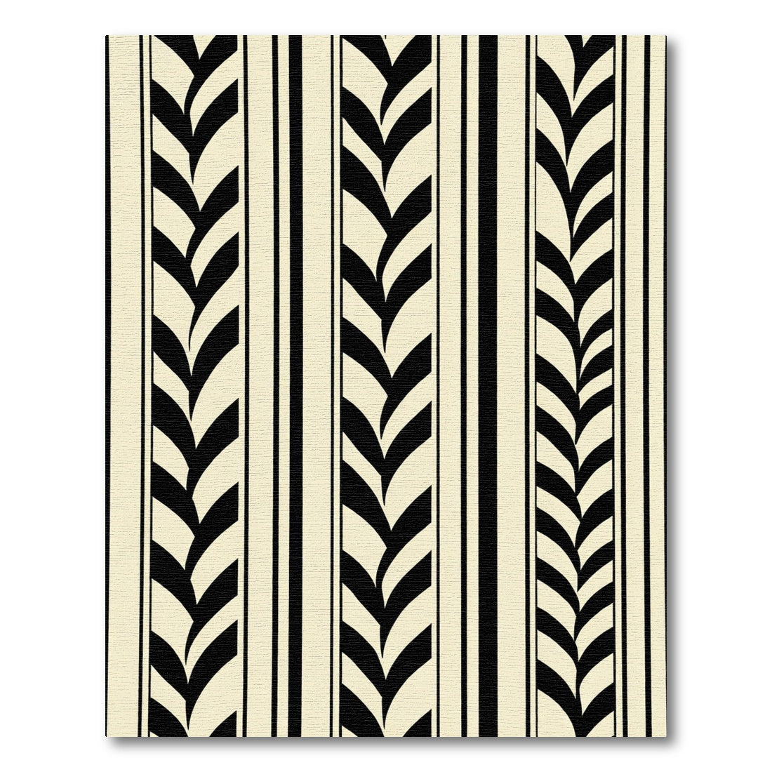 Black Cream Stripe Wheat Sheaf Rug