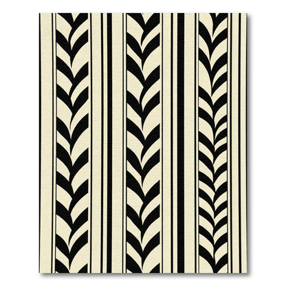 Black Cream Stripe Wheat Sheaf Rug
