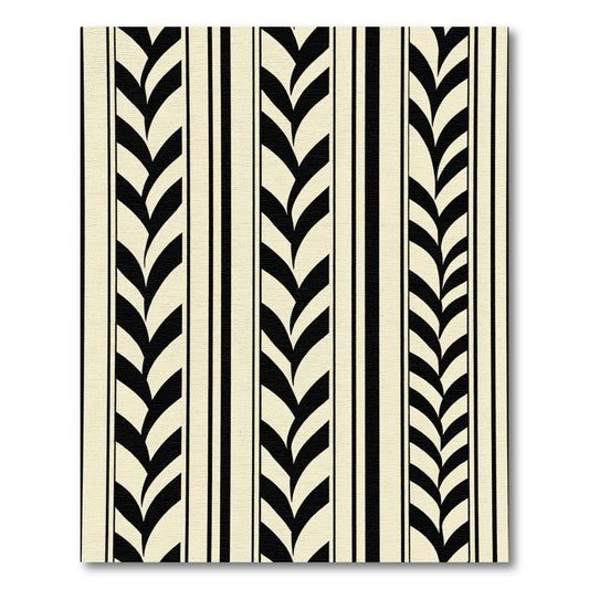 Black Cream Stripe Wheat Sheaf Rug