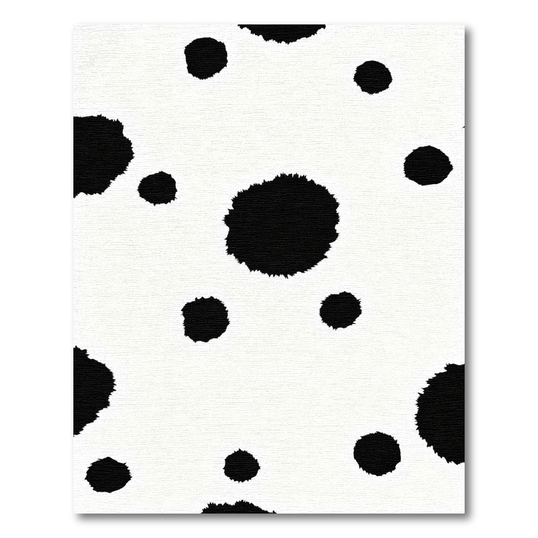 Black Spot Abstract White Rug