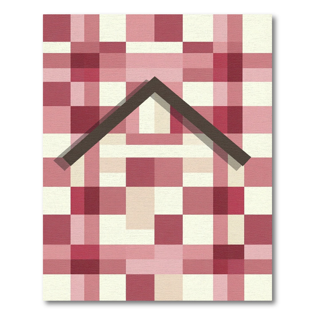Geometric Rose Plaid A Frame Rug