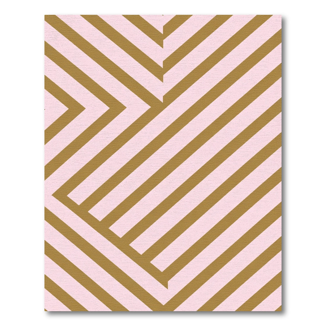 Gold Pink Chevron Geometric Rug