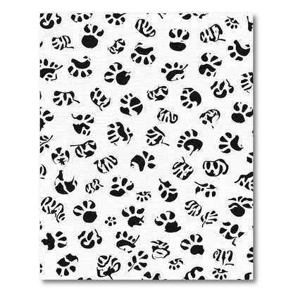 Black White Paw Prints Scattered Rug