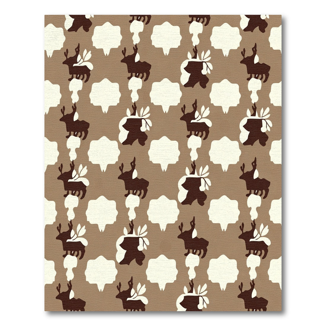 Brown Deer Silhouette Speech Bubble Rug