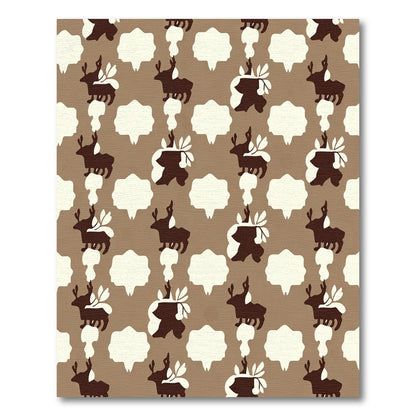 Brown Deer Silhouette Speech Bubble Rug