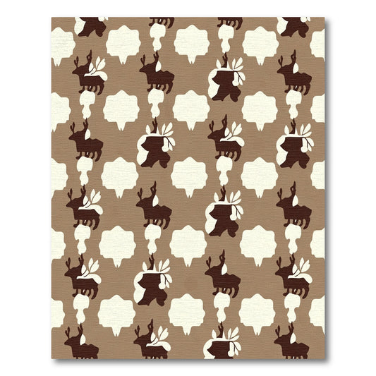 Brown Deer Silhouette Speech Bubble Rug