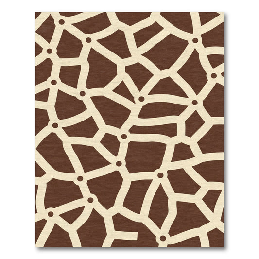 Brown beige irregular network art Rug