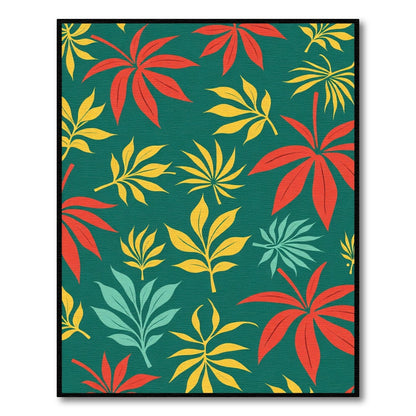 Vibrant Red Yellow Leaf Foliage Rug