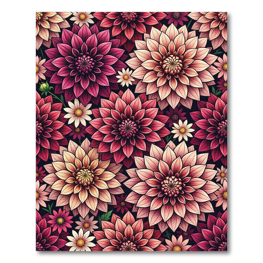 Vibrant Crimson Peach Floral Bloom Rug