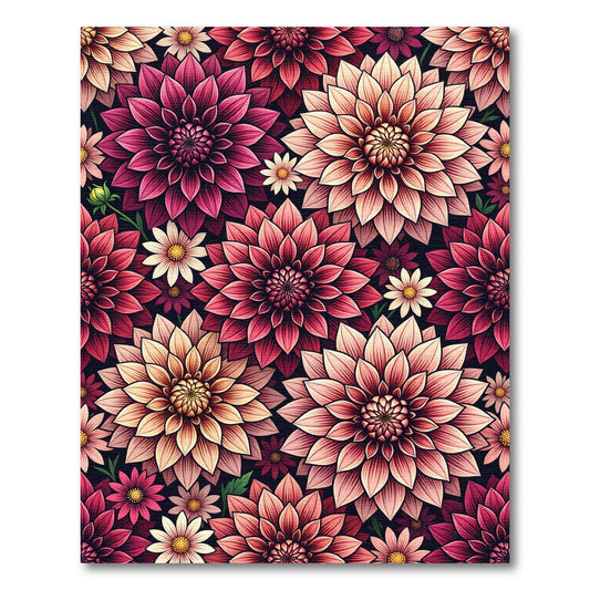 Vibrant Crimson Peach Floral Bloom Rug