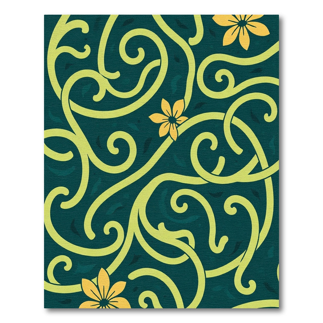 Emerald Green Floral Swirl Rug