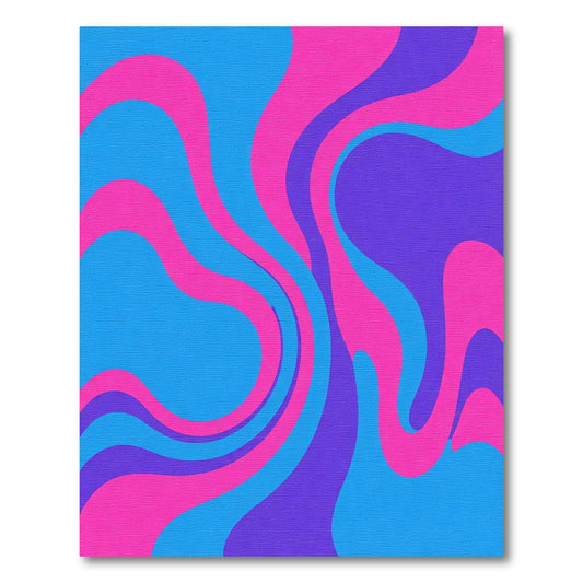 Bright Swirling Pink Blue Purple Waves Rug