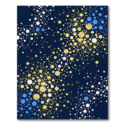 Celestial Navy Gold Abstract Bubble Art Rug