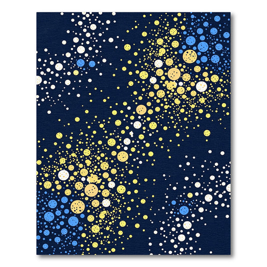Celestial Navy Gold Abstract Bubble Art Rug