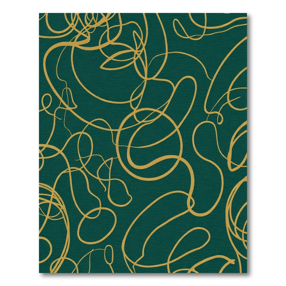 Deep Teal Gold Abstract Swirl Rug