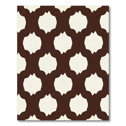 Chic Brown Quatrefoil Repeating Pattern Rug