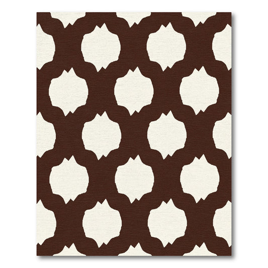 Chic Brown Quatrefoil Repeating Pattern Rug