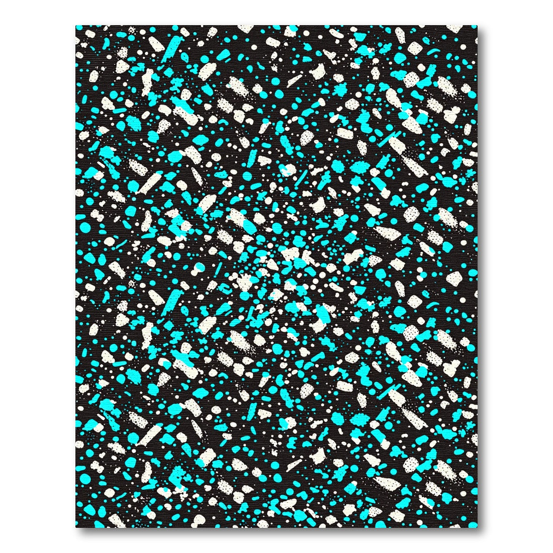 Black Teal White Speckled Splash Rug