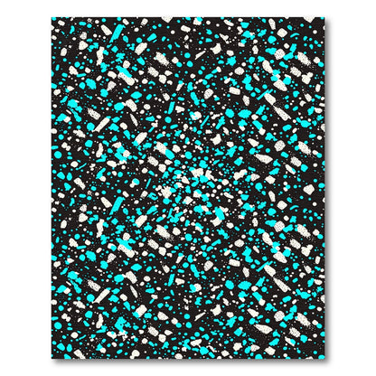 Black Teal White Speckled Splash Rug