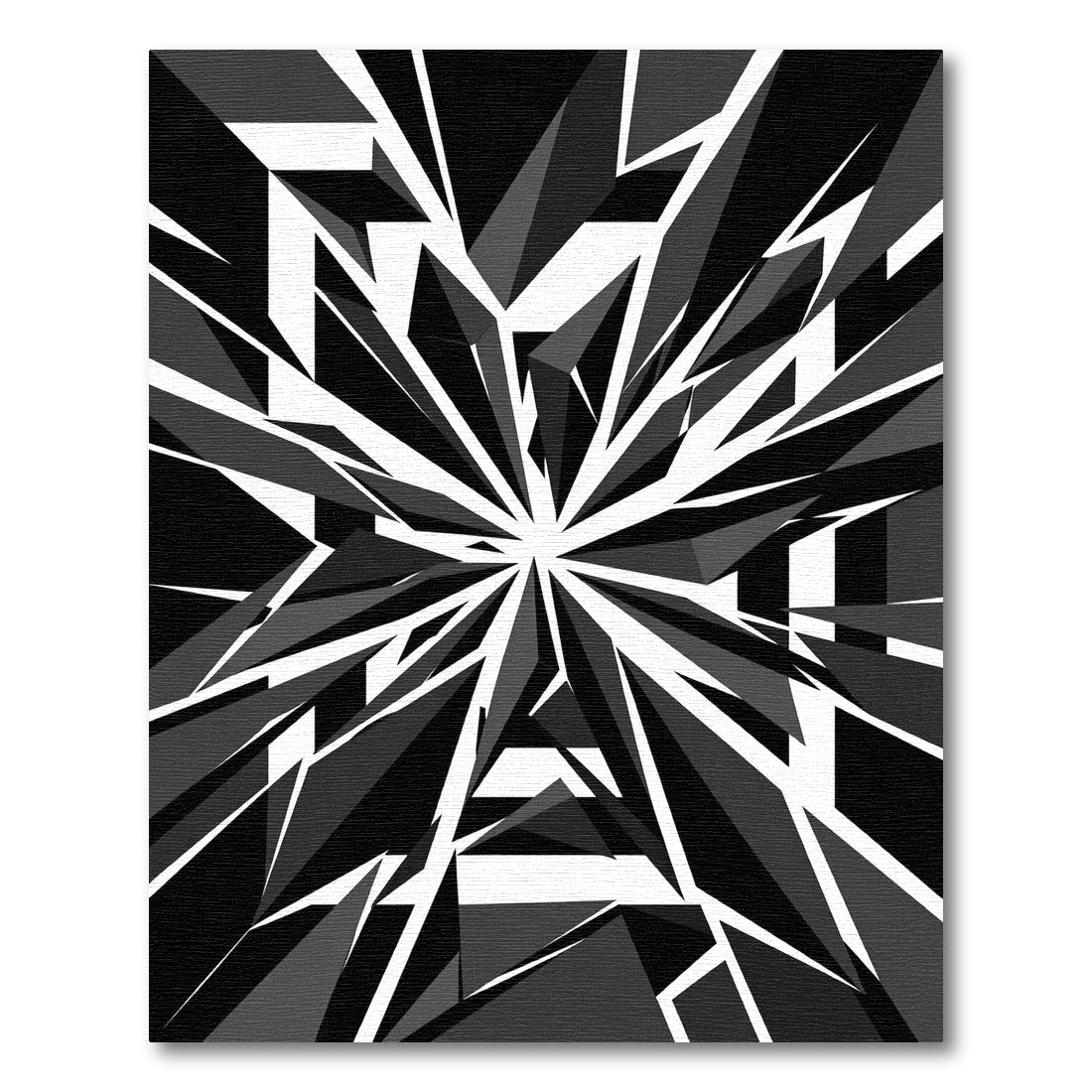 Monochrome Abstract Geometric Starburst Rug