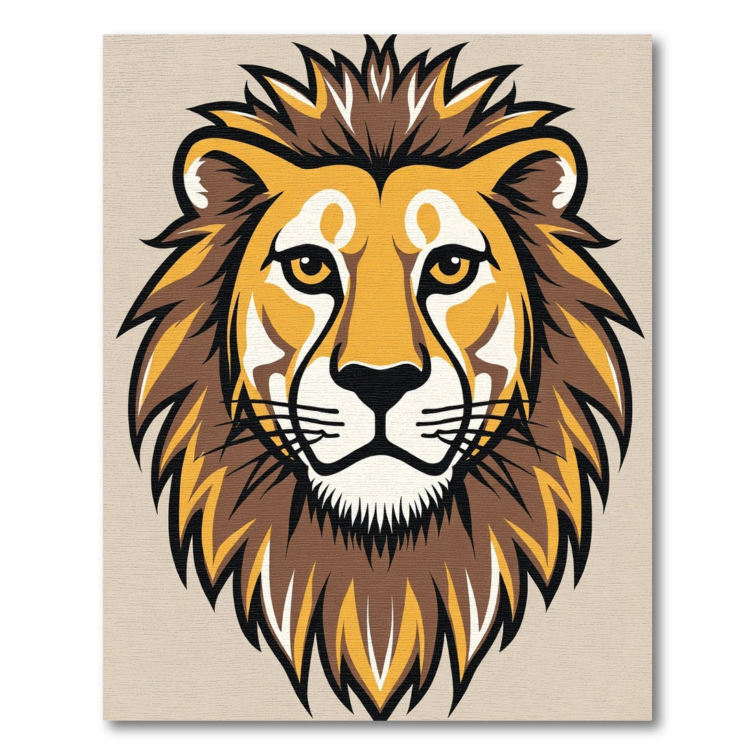 Majestic Golden Lion Face Rug