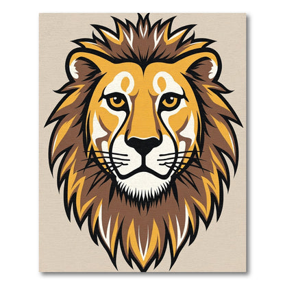 Majestic Golden Lion Face Rug
