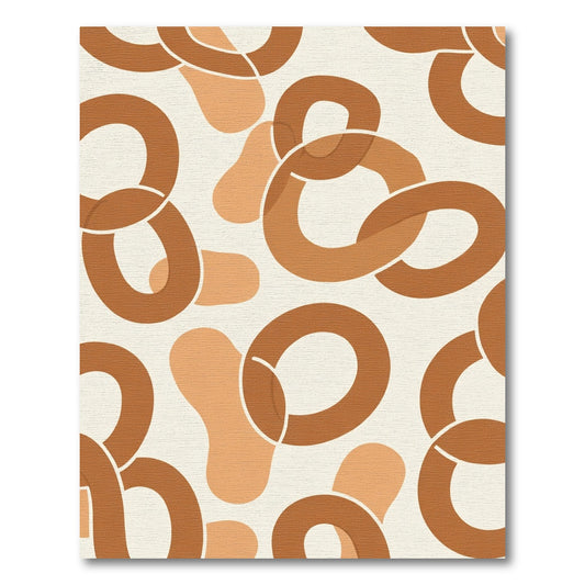 Earthy Tones Interlocking Rings Rug