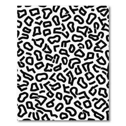 Black White Abstract Blob Rug