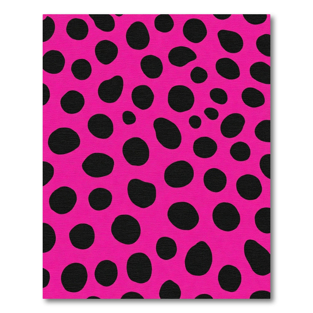 Bright Pink Black Polka Dot Rug