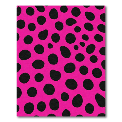 Bright Pink Black Polka Dot Rug