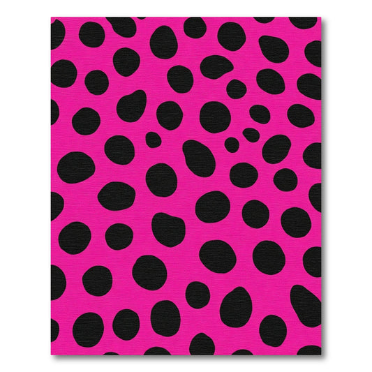 Bright Pink Black Polka Dot Rug