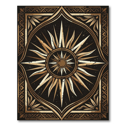 Celestial Gold Sunburst Embellished Rug