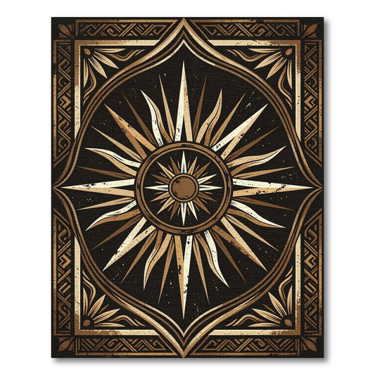 Celestial Gold Sunburst Embellished Rug