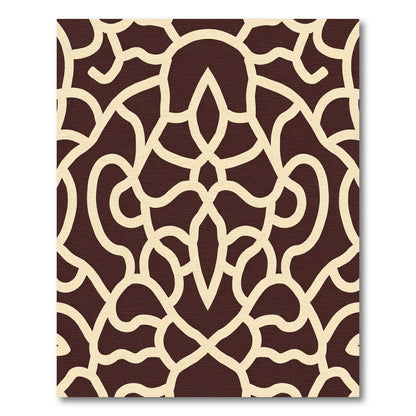 Crimson Cream Intertwined Medallion Rug