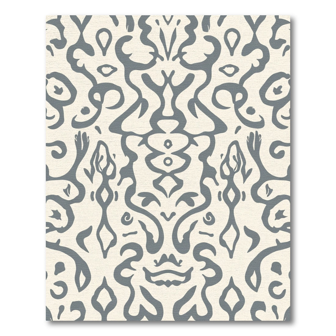 Gray and Cream Classic Scroll Rug