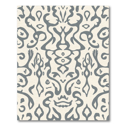 Gray and Cream Classic Scroll Rug