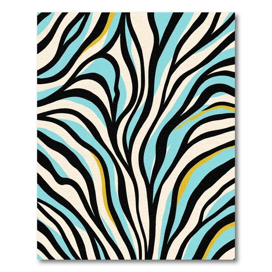 Bold Blue Yellow Zebra Stripe Flow Rug