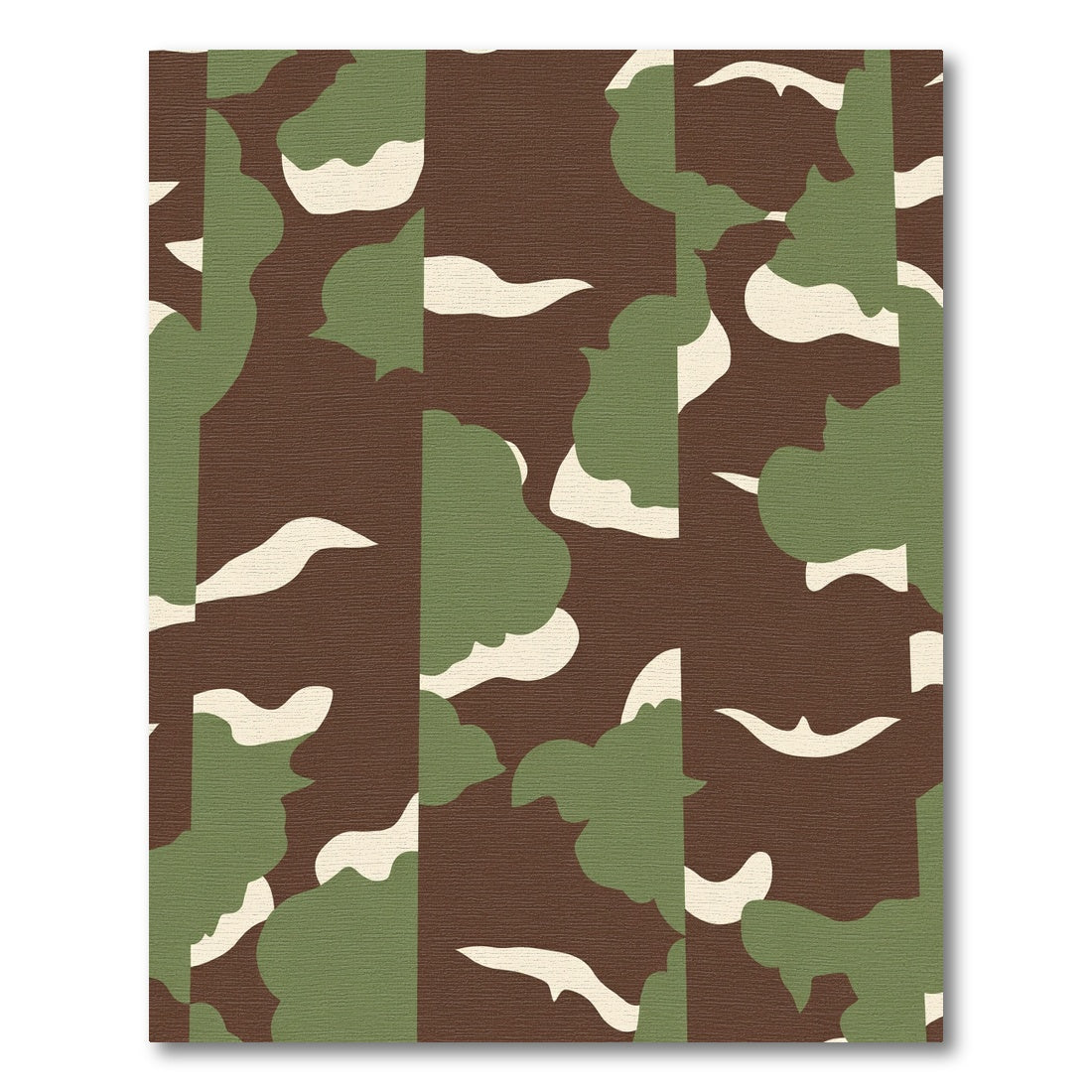 Abstract Camouflage Brown Green White Rug