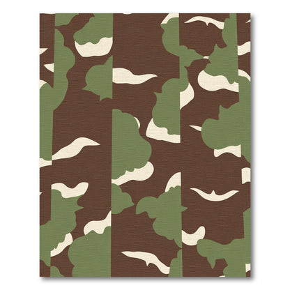 Abstract Camouflage Brown Green White Rug